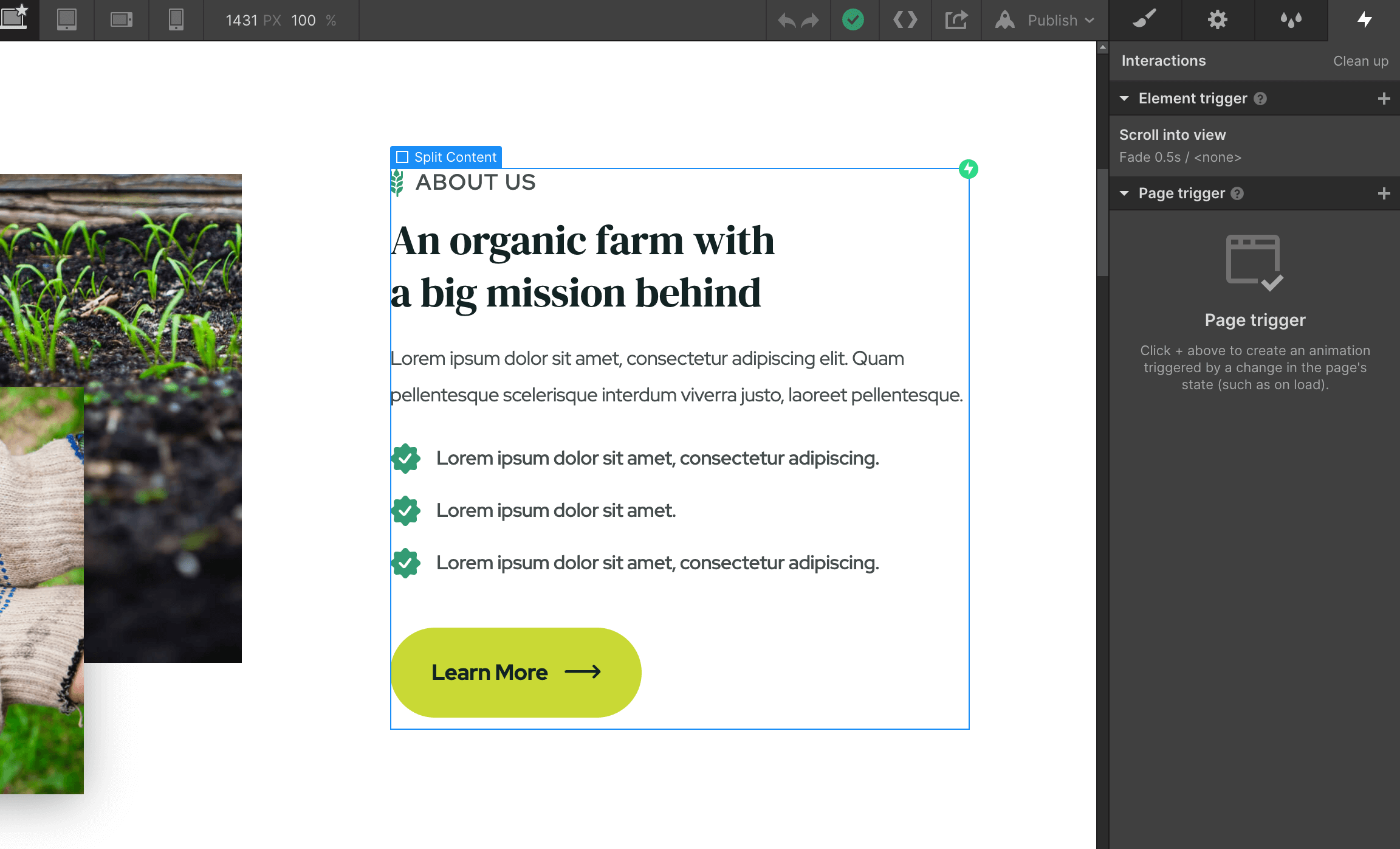 Animations - Farm Webflow Template
