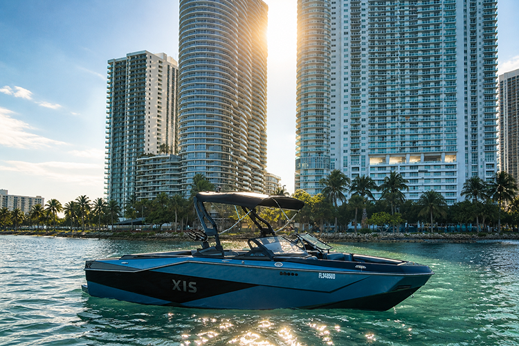 Miami sunset on a boat