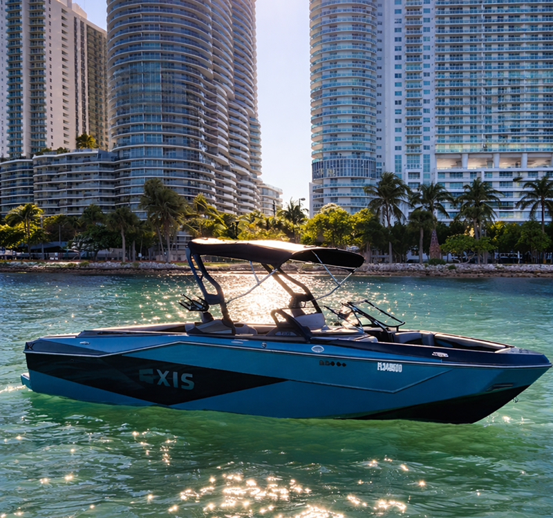 Miami sunset on a boat