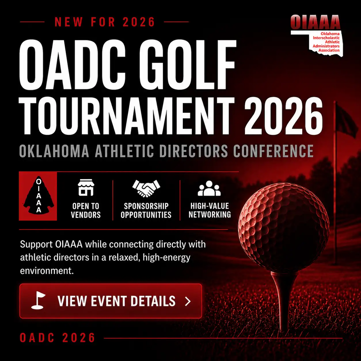 image of golf ball with golf tournament information