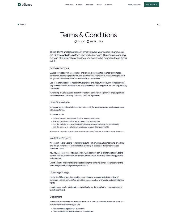 B2B SaaS Webflow template