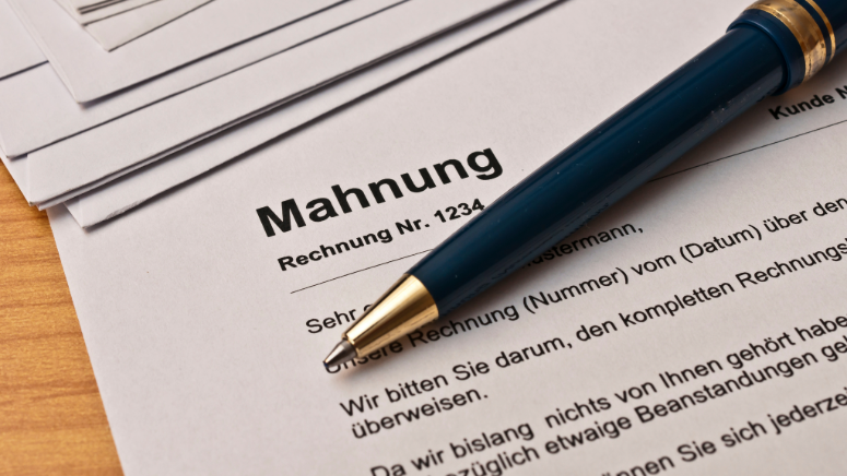 Die Mahnung in schriftlicher Form