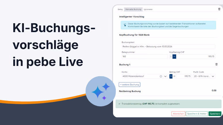 KI-Buchungsvorschläge in pebe Live