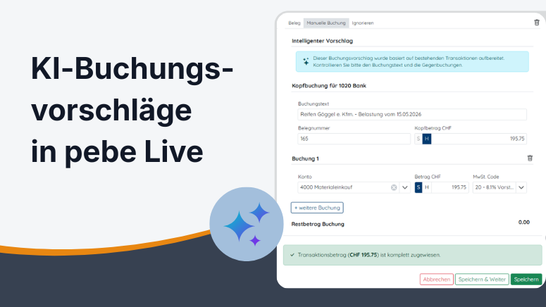 KI-Buchungsvorschläge in pebe Live