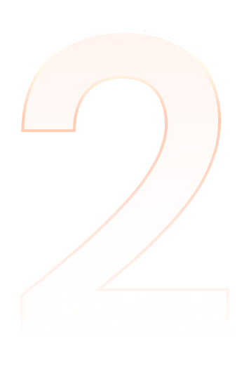 Große orangefarbene Zahl Zwei auf schwarzem Hintergrund.