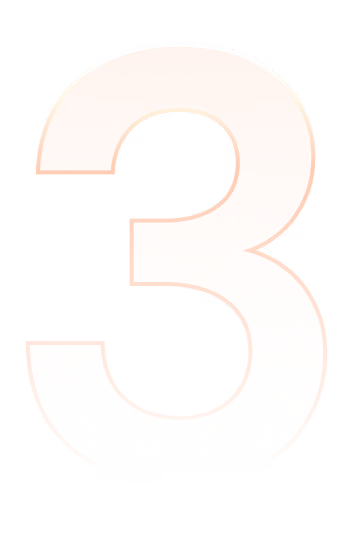 Große orangefarbene Zahl drei auf schwarzem Hintergrund.