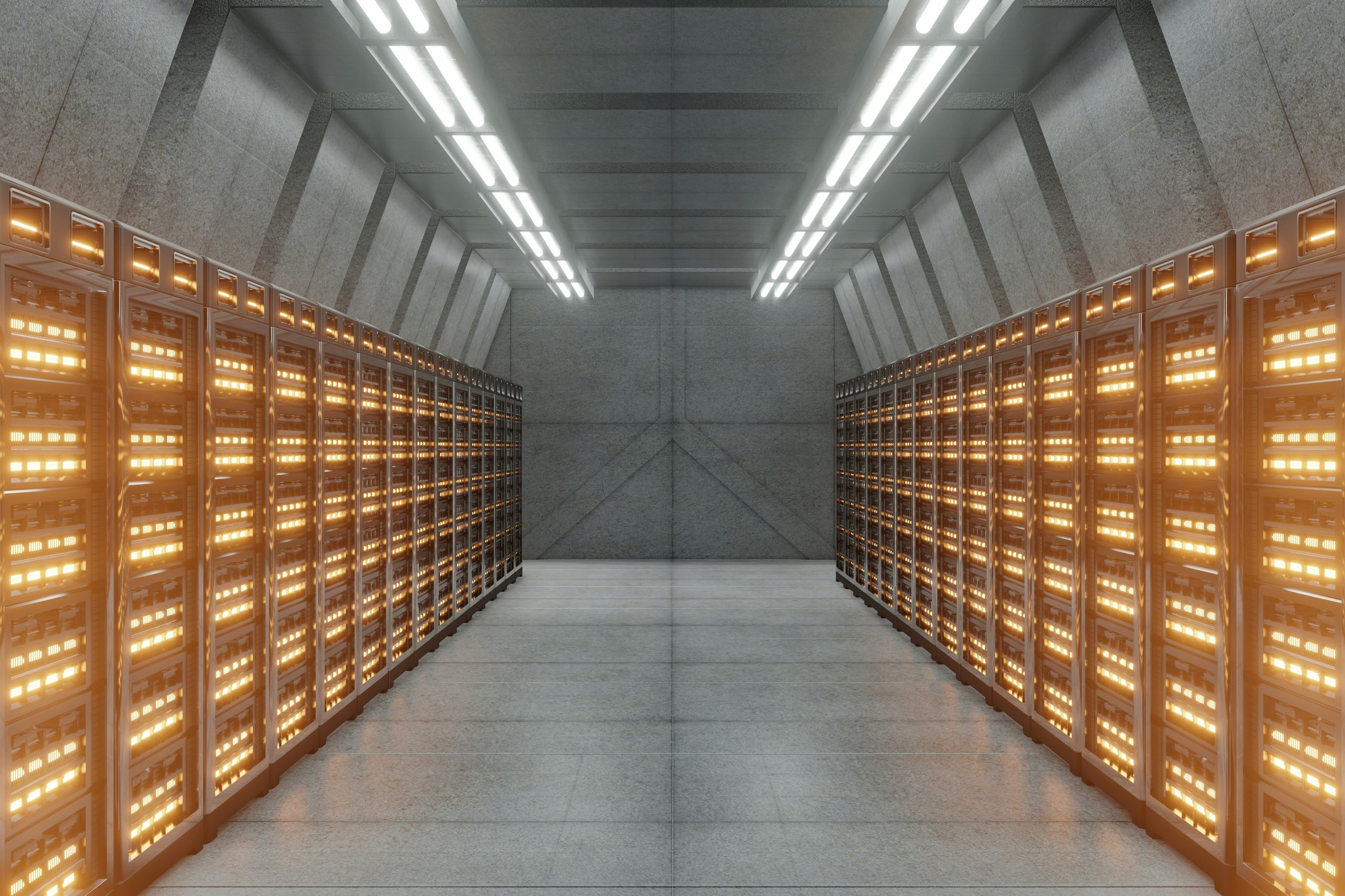 Hallway of servers.