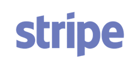 Stripe company logo in blue lowercase letters.