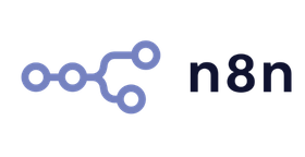 n8n logo with interconnected nodes forming a branching structure on the left and text 'n8n' on the right.