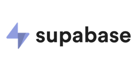 Supabase brand name with a blue lightning bolt icon to the left.