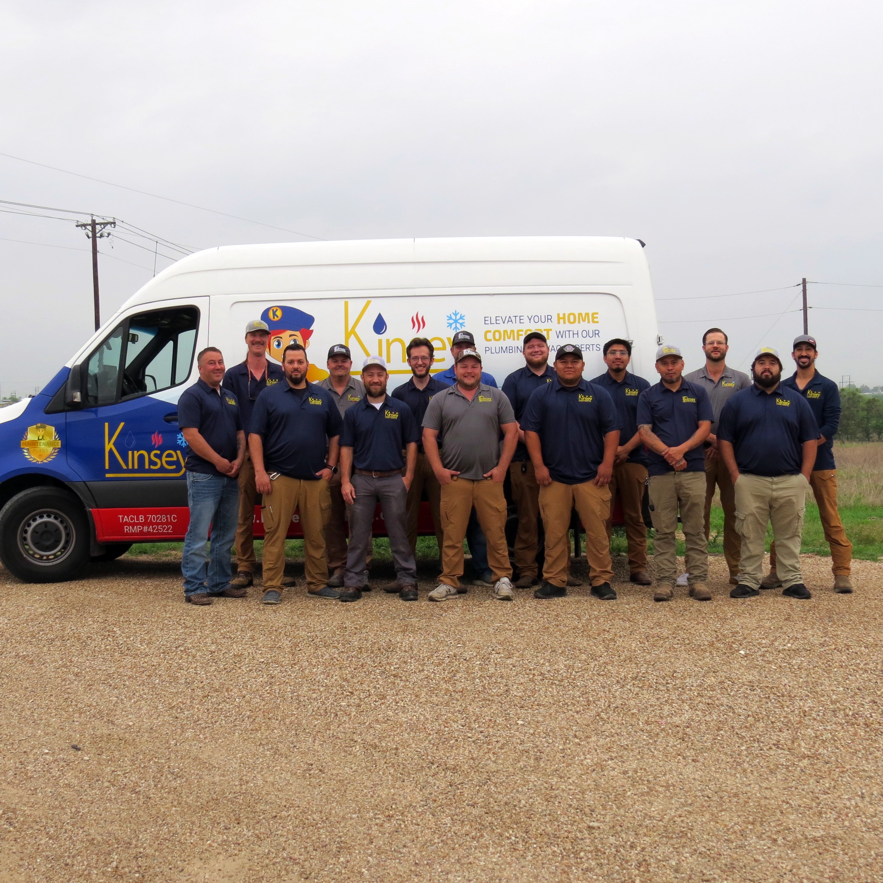 Kinsey HVAC technician servicing AC unit in Round Rock TX