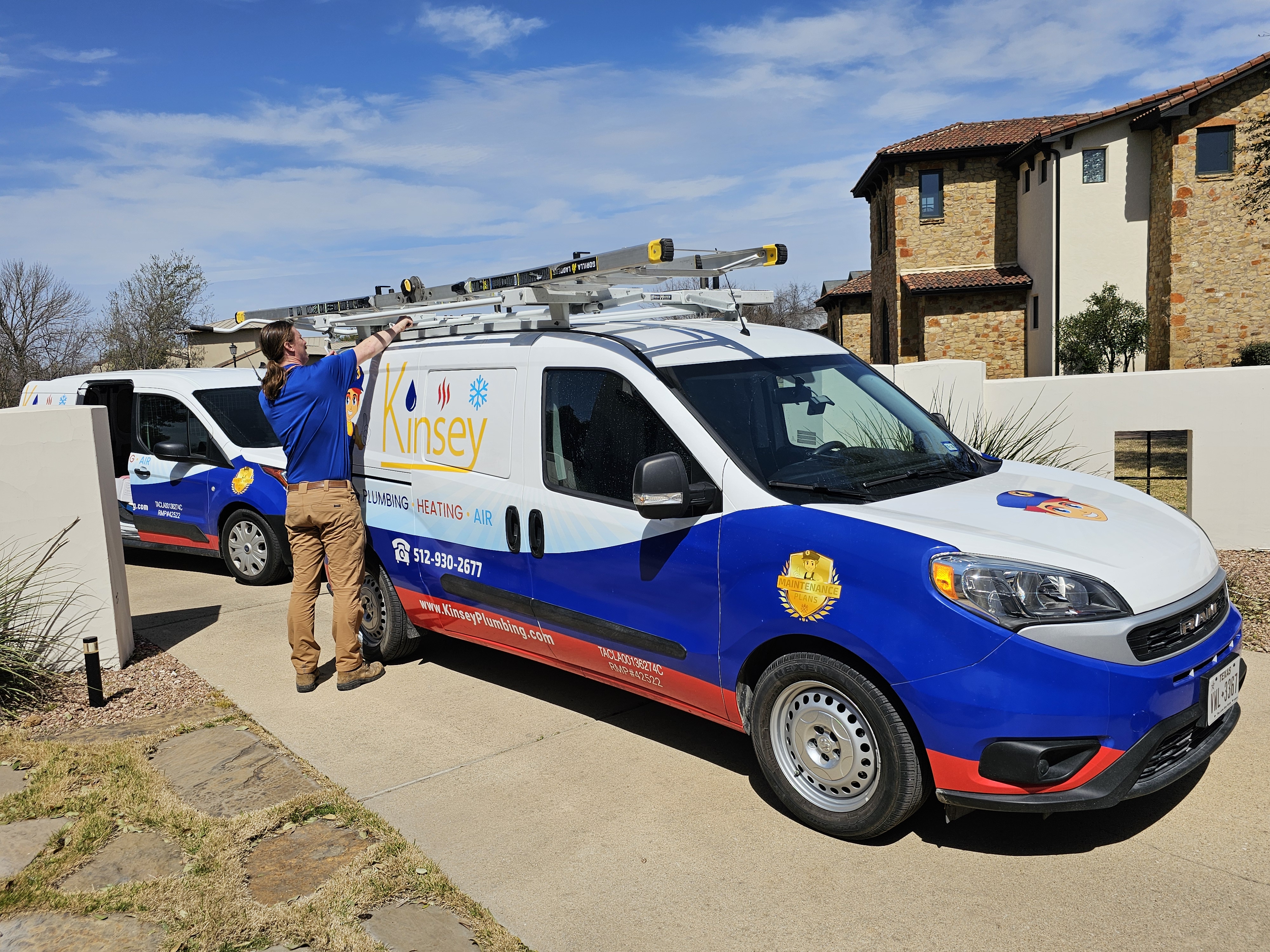 Kinsey Plumbing technician performing boilers in Round Rock, TX