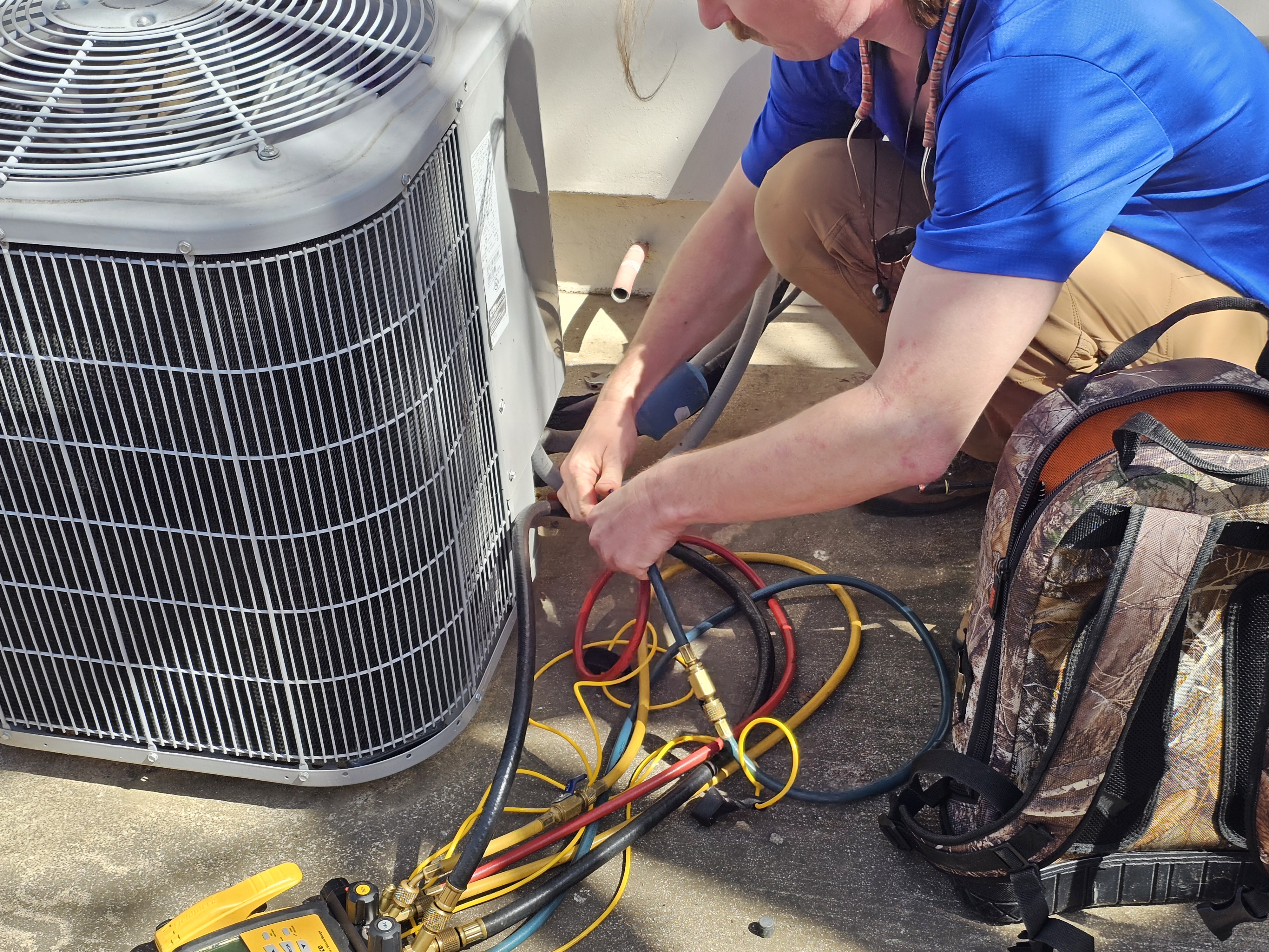 Kinsey technician on a mini-split repair job in Austin, TX