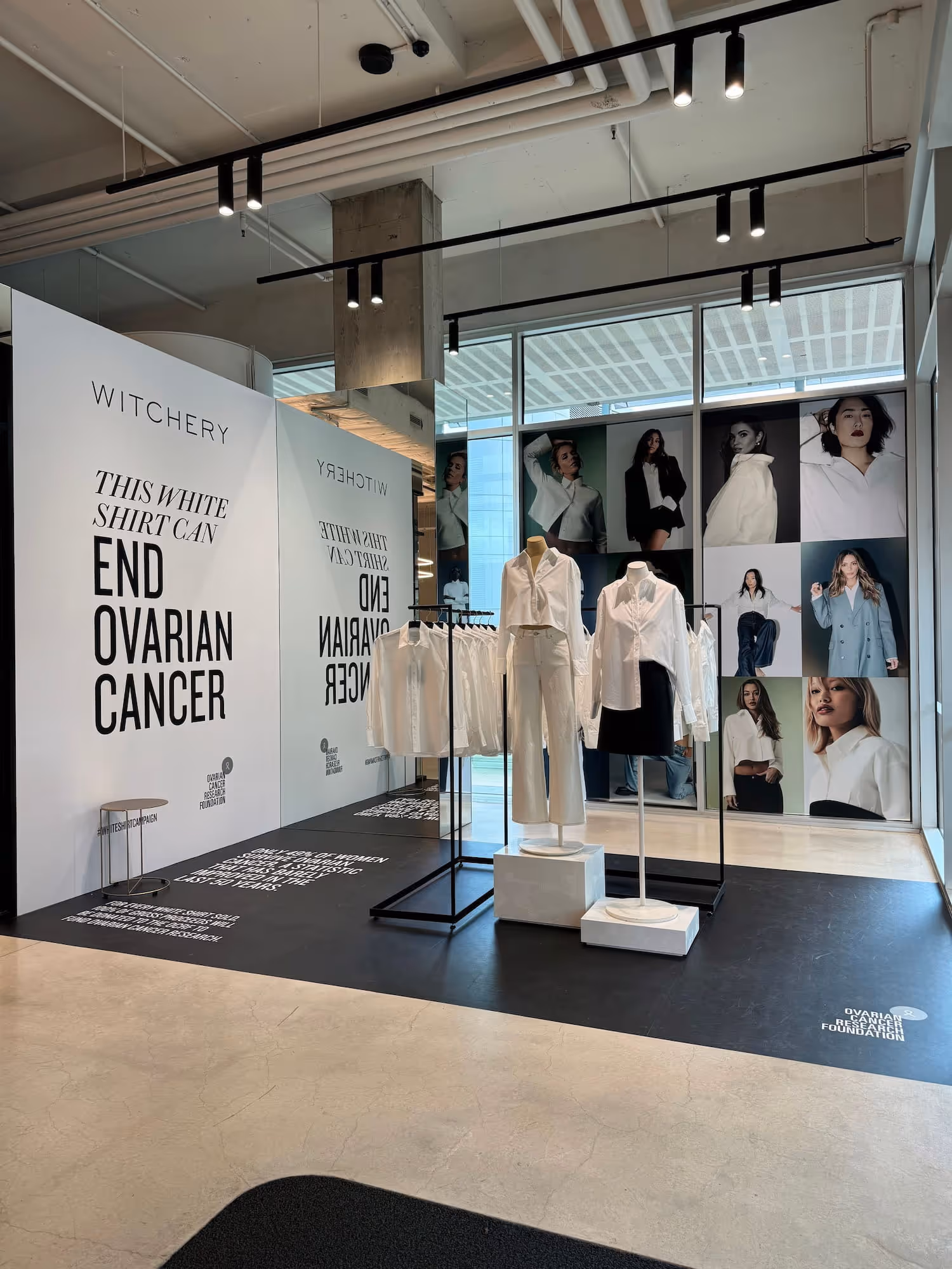 White Shirt Campaign store fit-out with large format signage