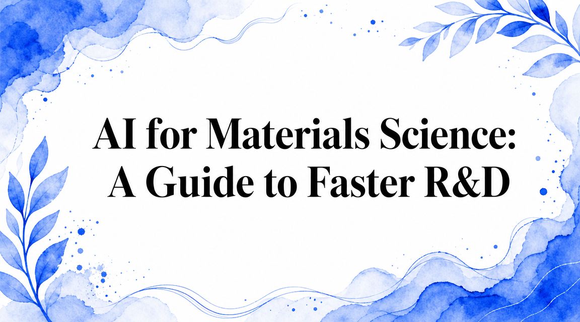 AI for Materials Science: A Guide to Faster R&D