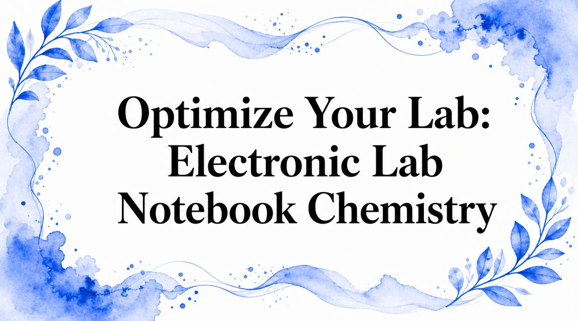 Optimize Your Lab: Electronic Lab Notebook Chemistry