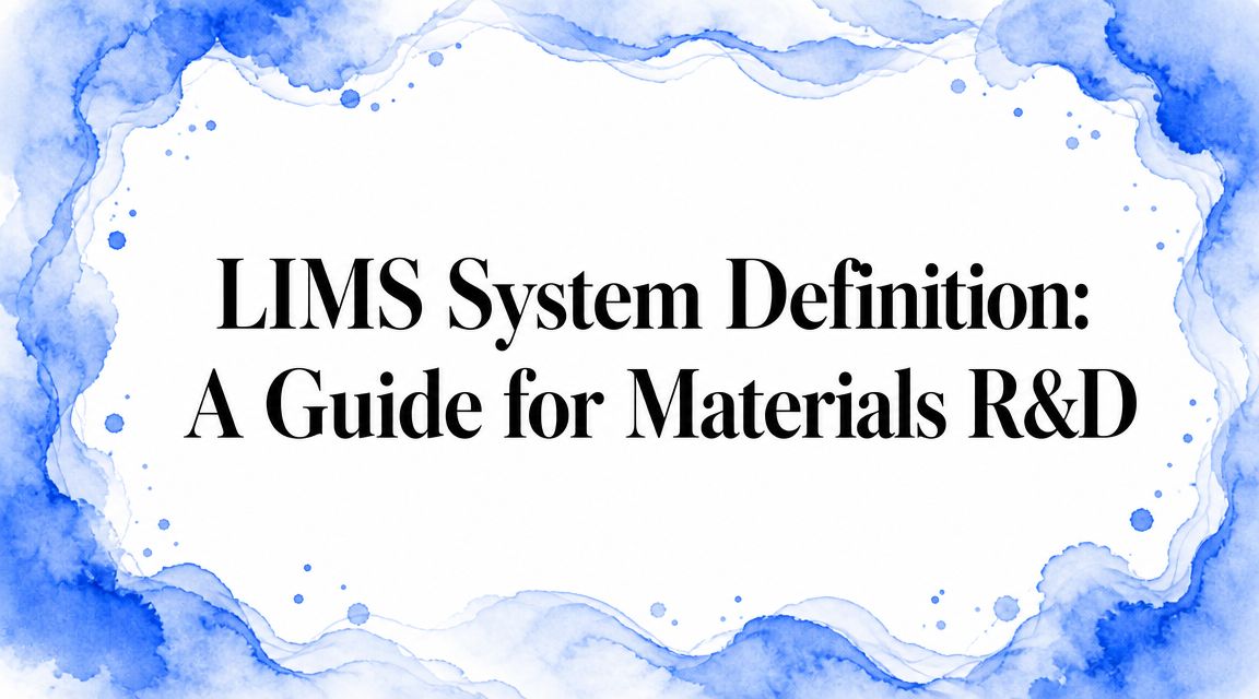 LIMS System Definition: A Guide for Materials R&D