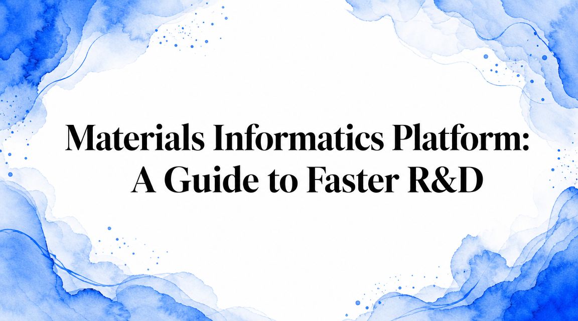 Materials Informatics Platform: A Guide to Faster R&D
