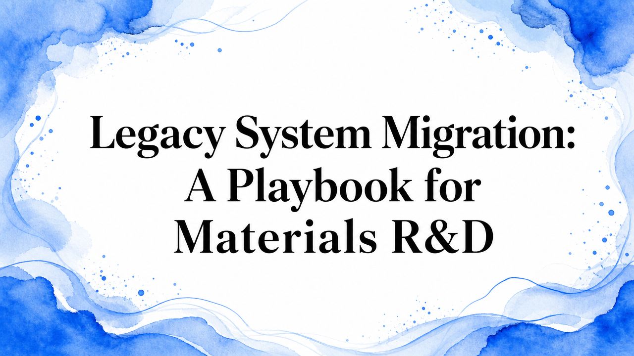 Legacy System Migration: A Playbook for Materials R&D