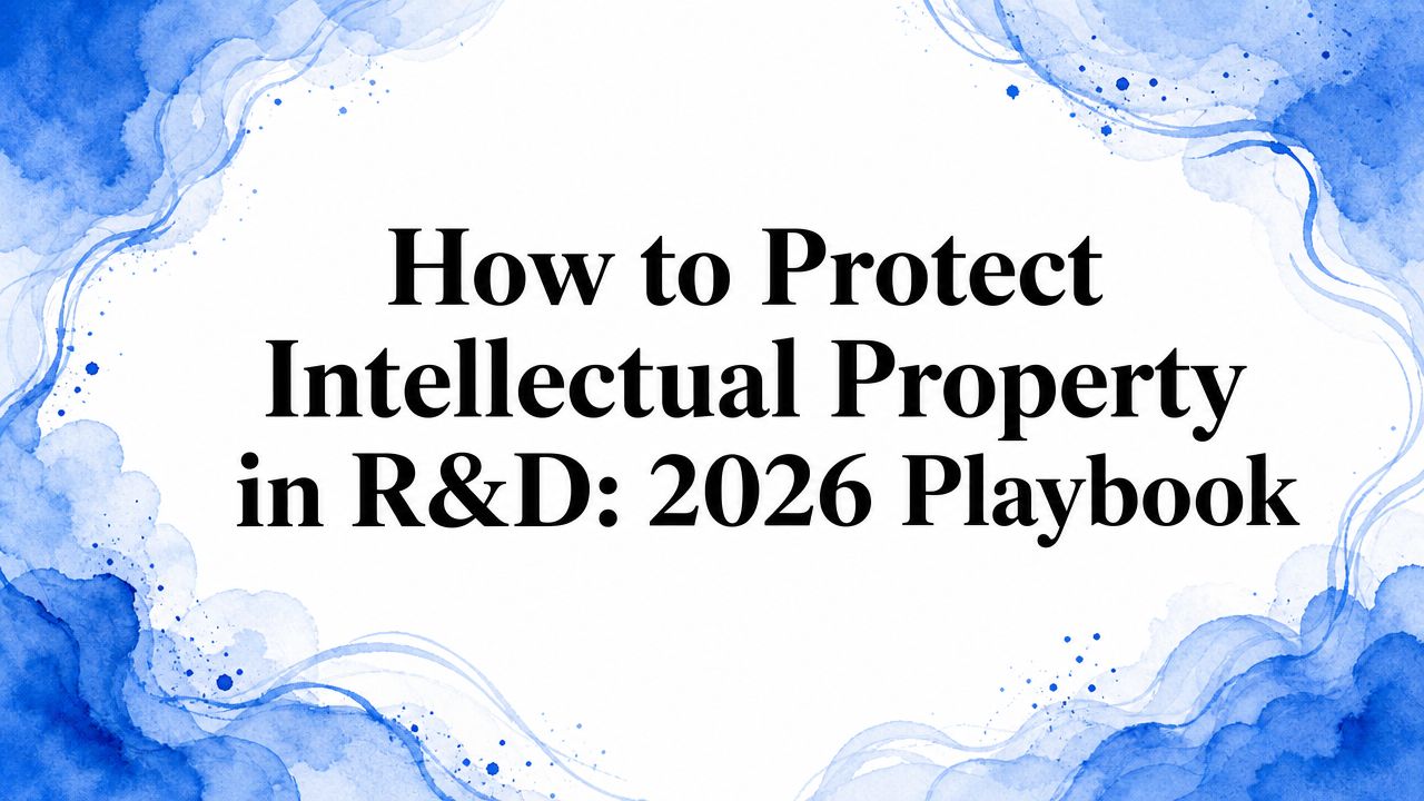 How to Protect Intellectual Property in R&D: 2026 Playbook