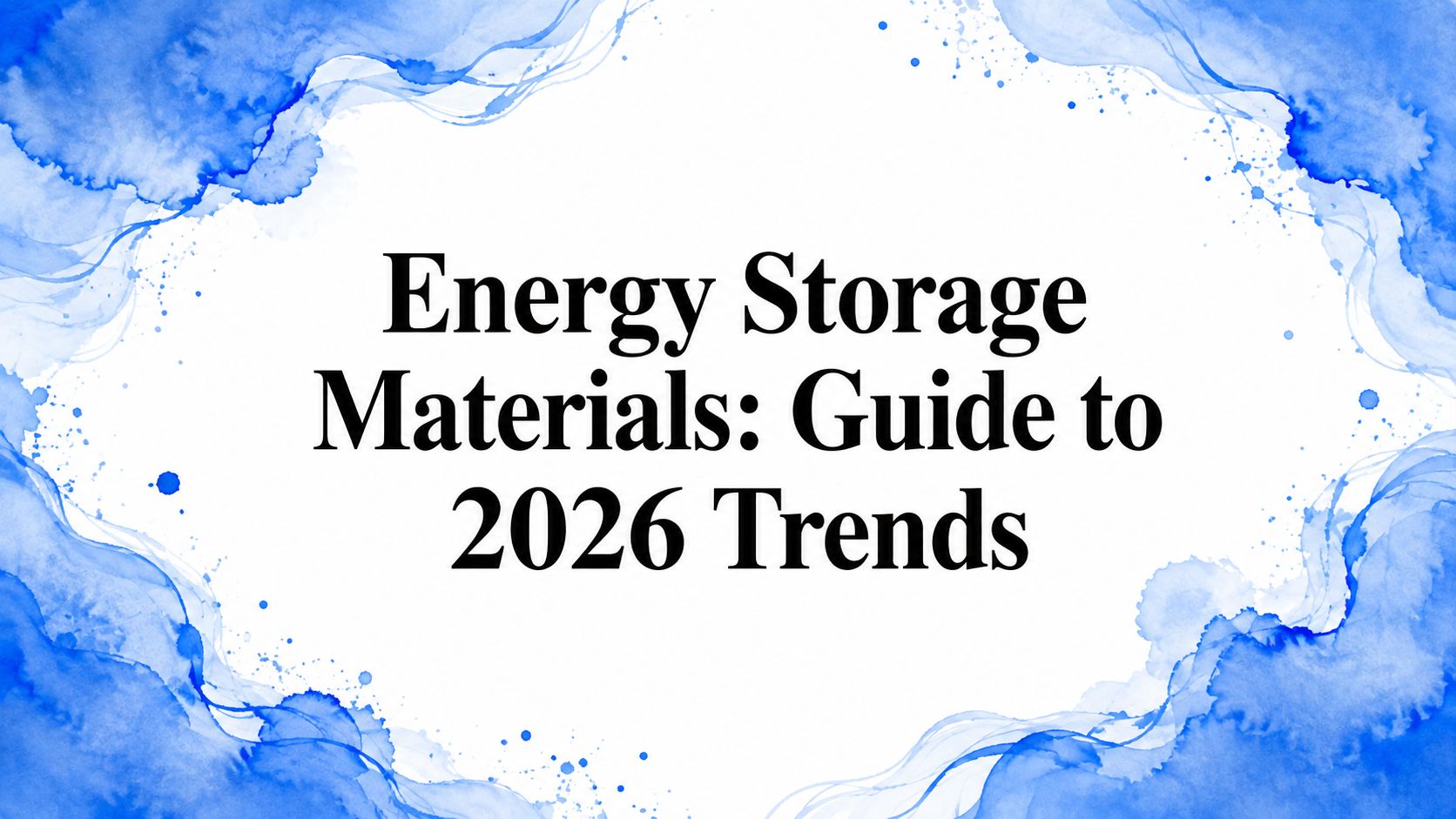 Energy Storage Materials: Guide to 2026 Trends