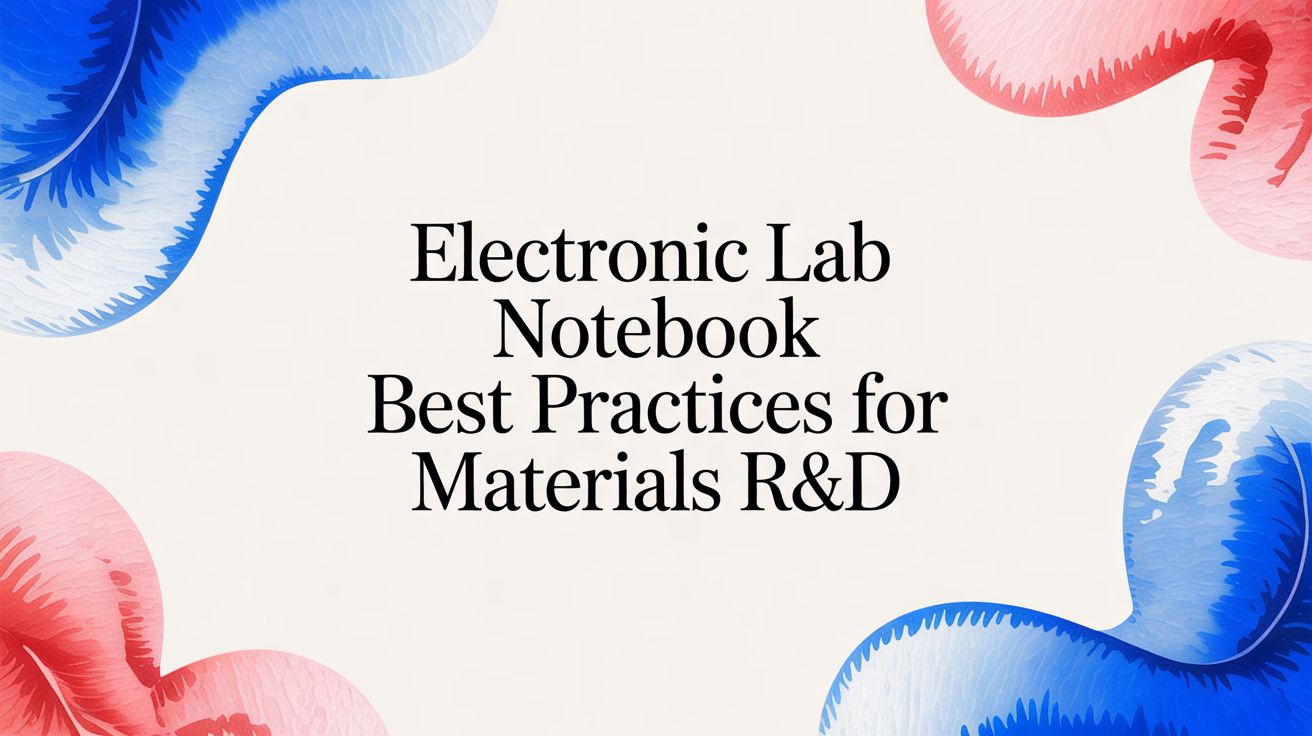 Electronic Lab Notebook Best Practices for Materials R&D