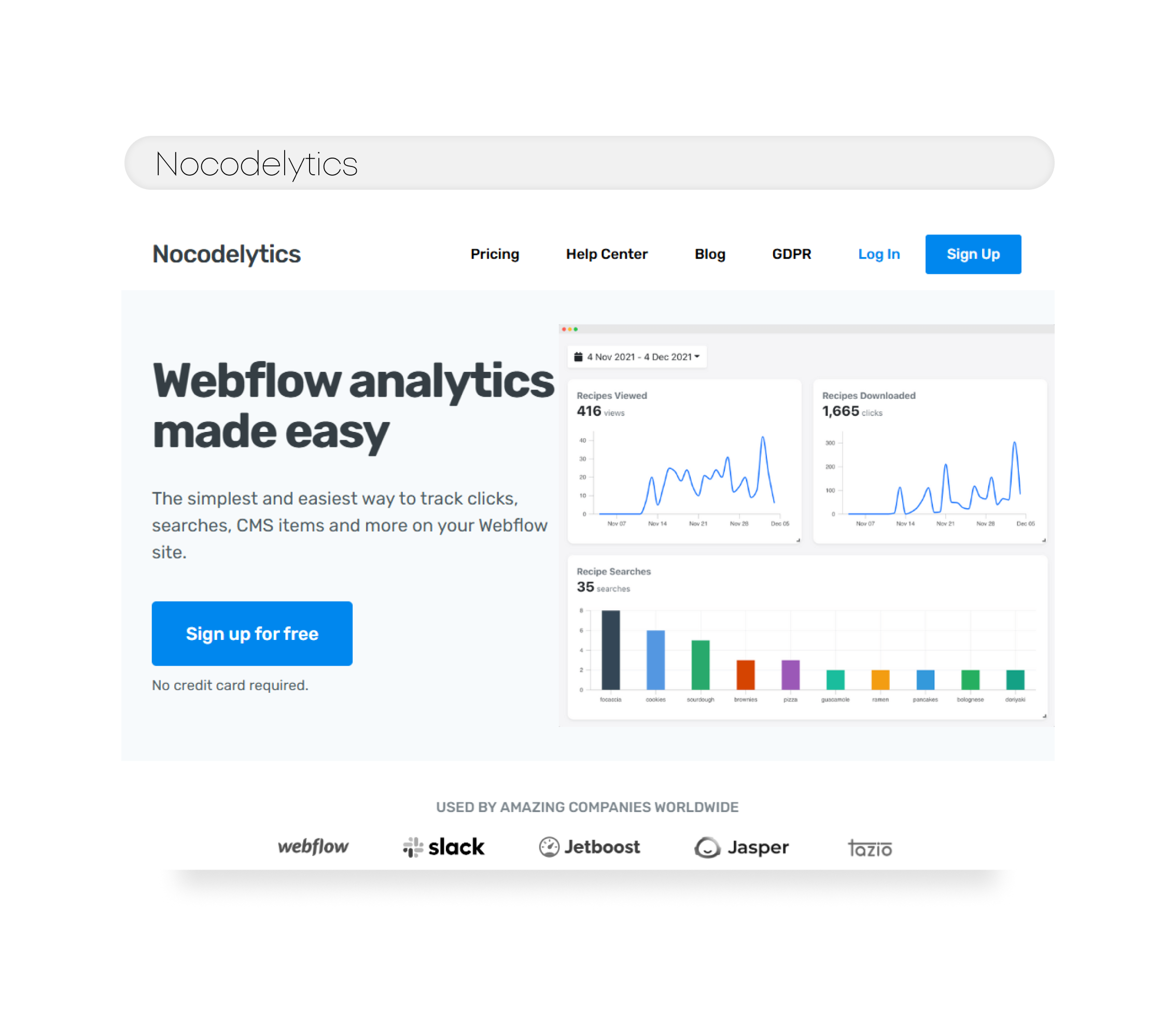 nocodelytics for webflow analytics
