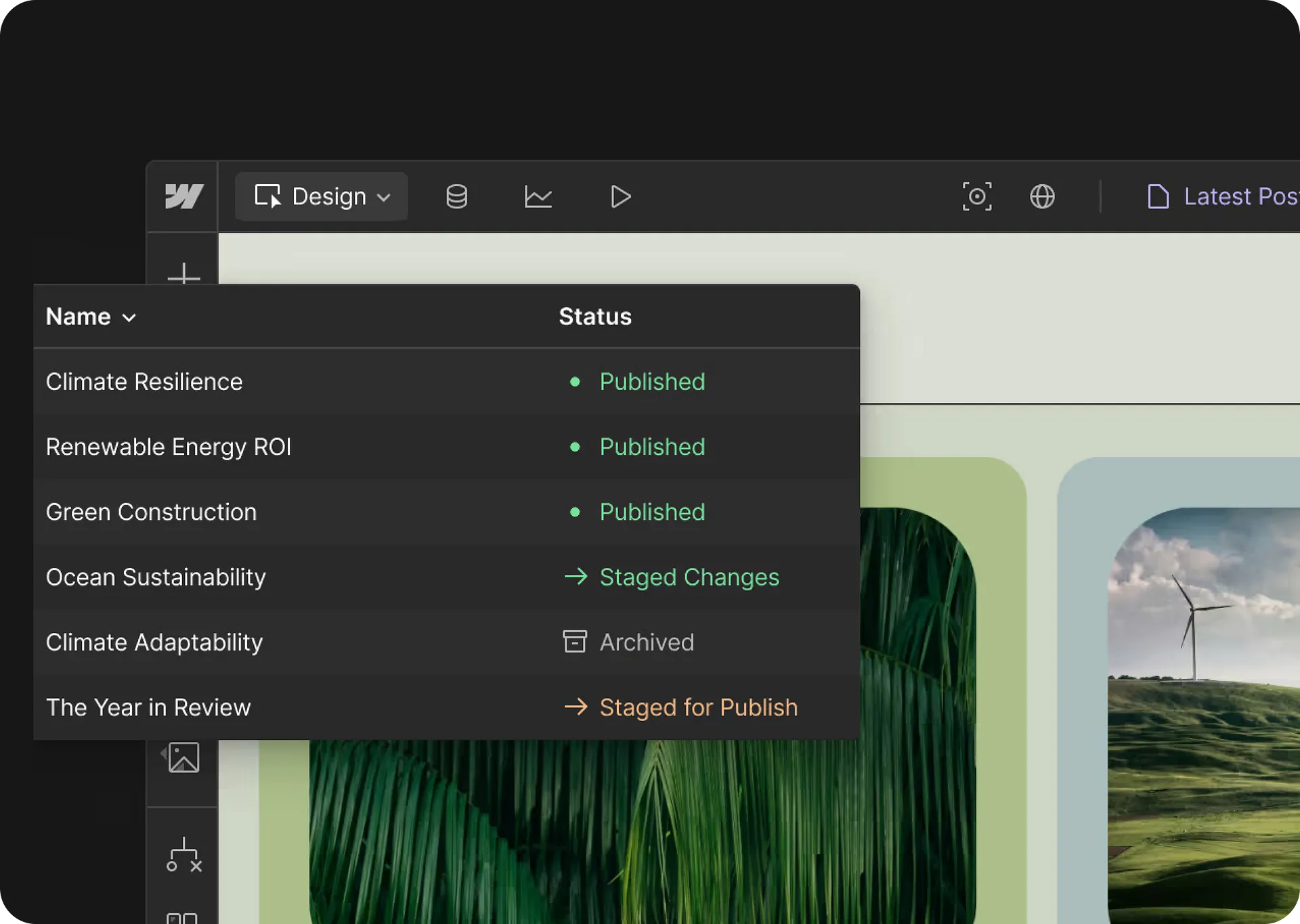 webflow built in cms