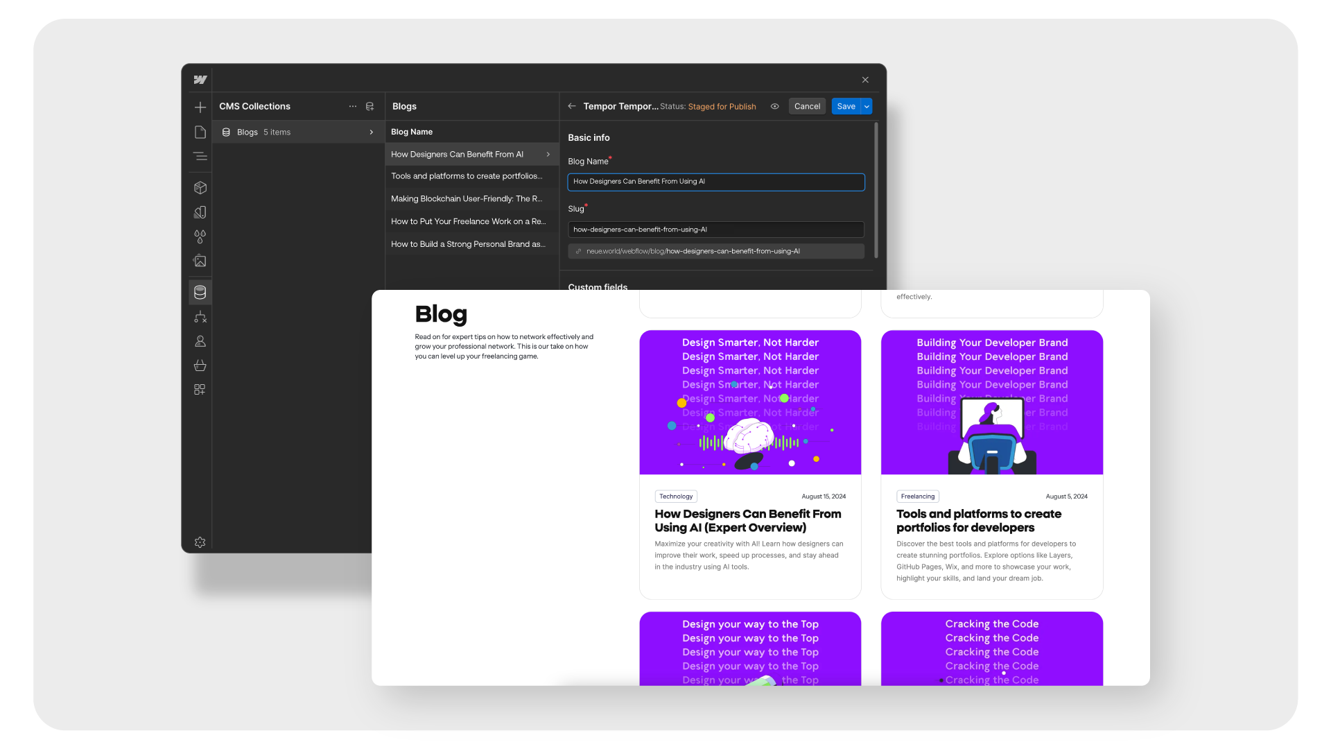 webflow as a cms