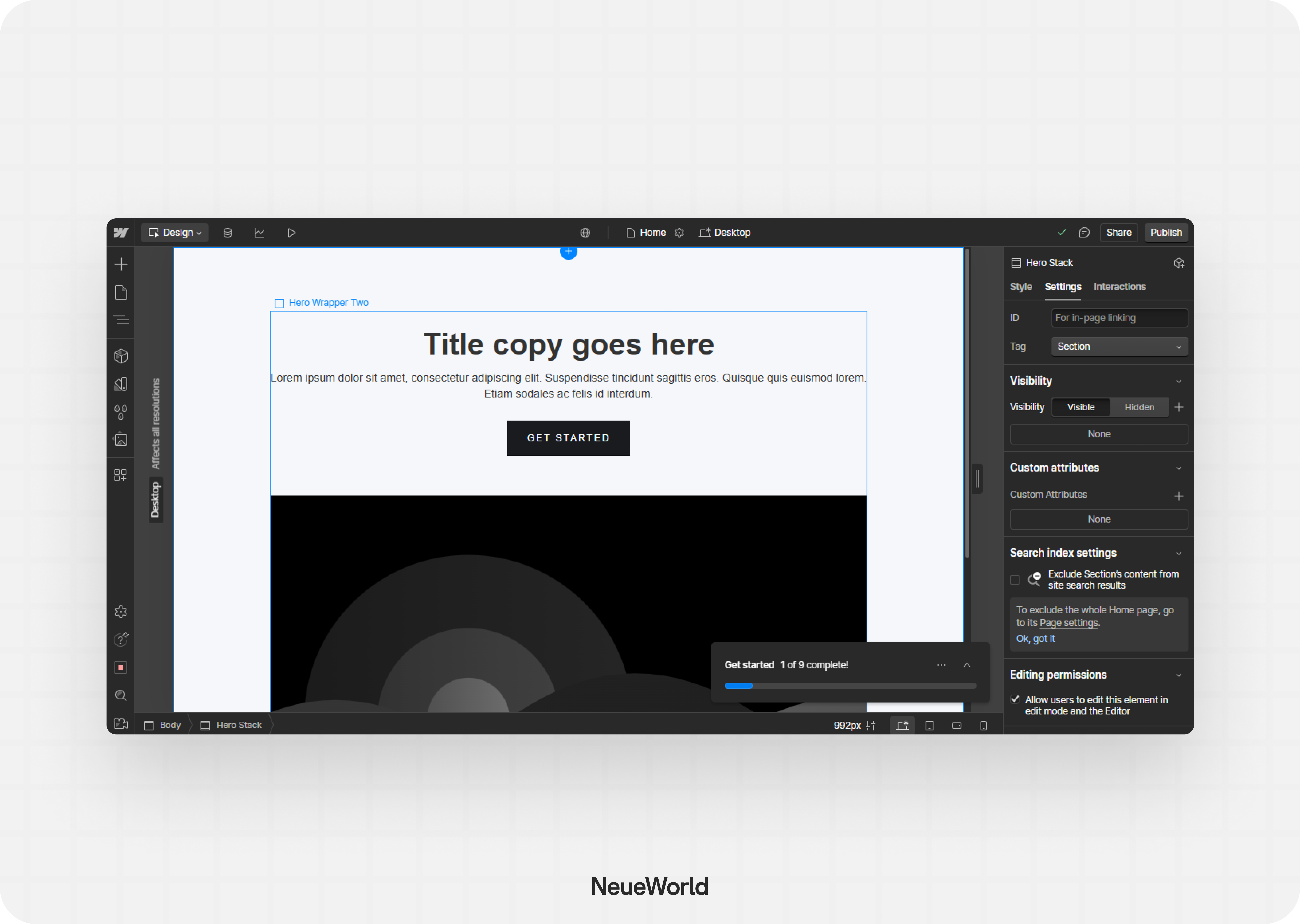 webflow editor