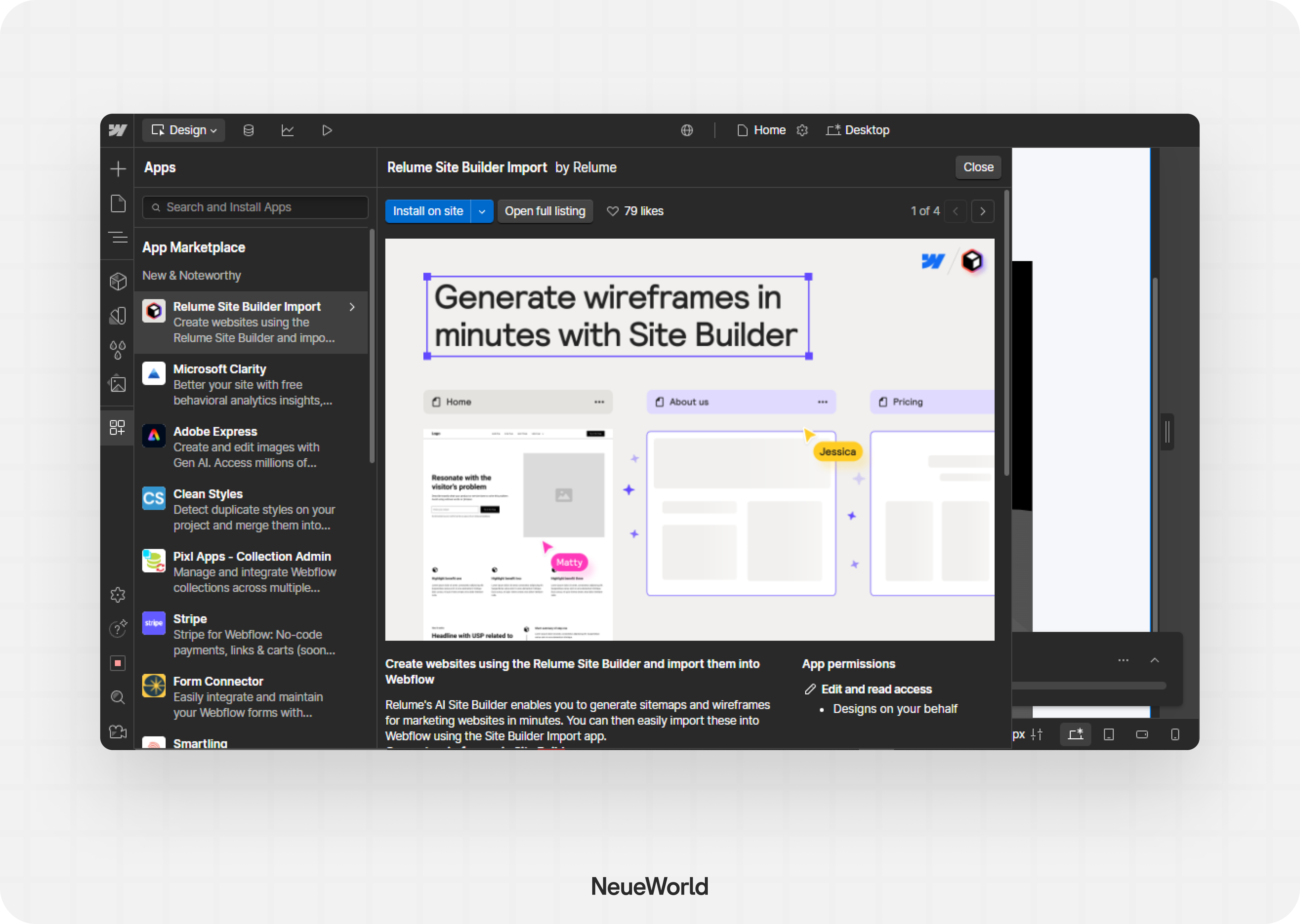 native integrations webflow