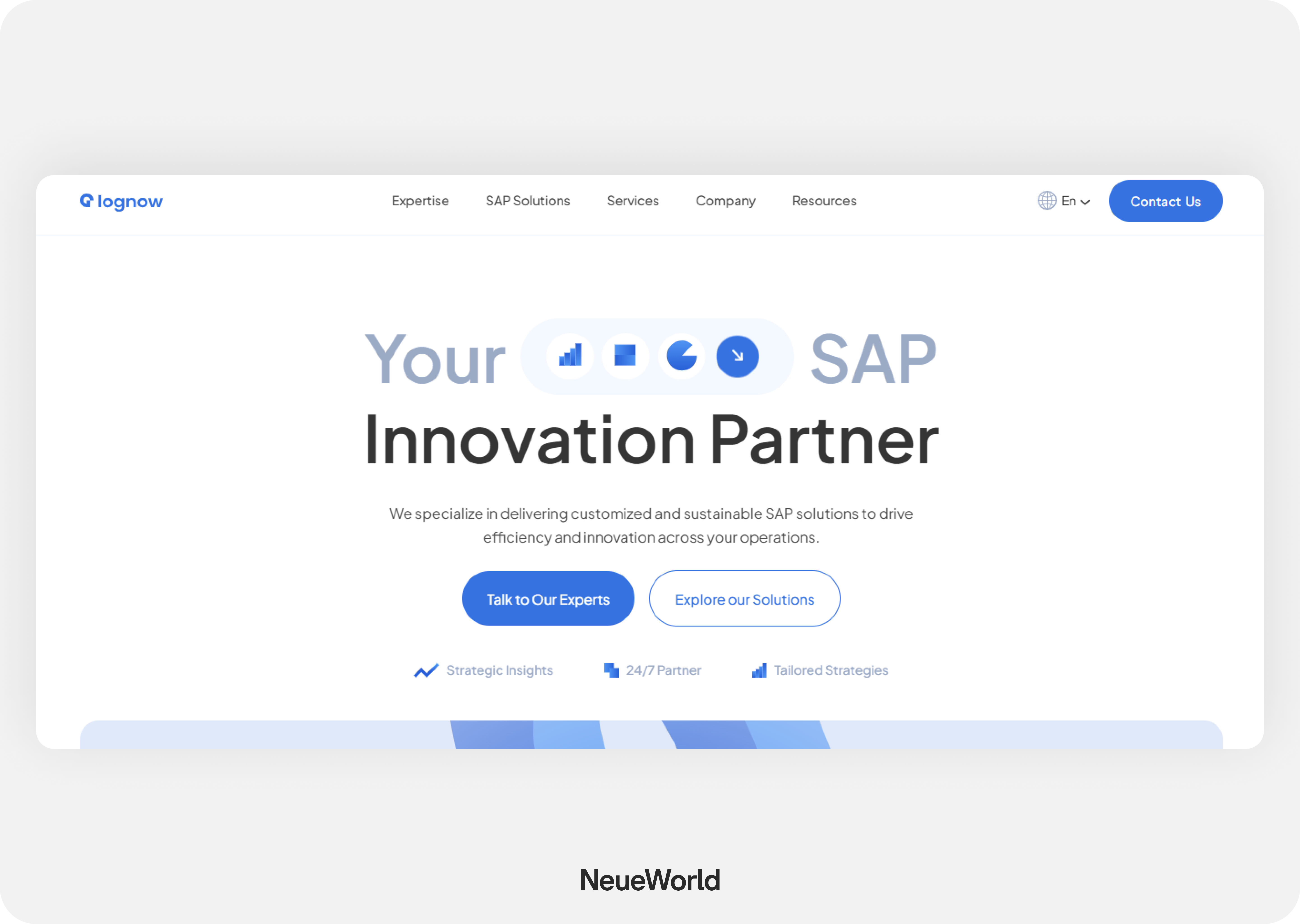 log now homepage design