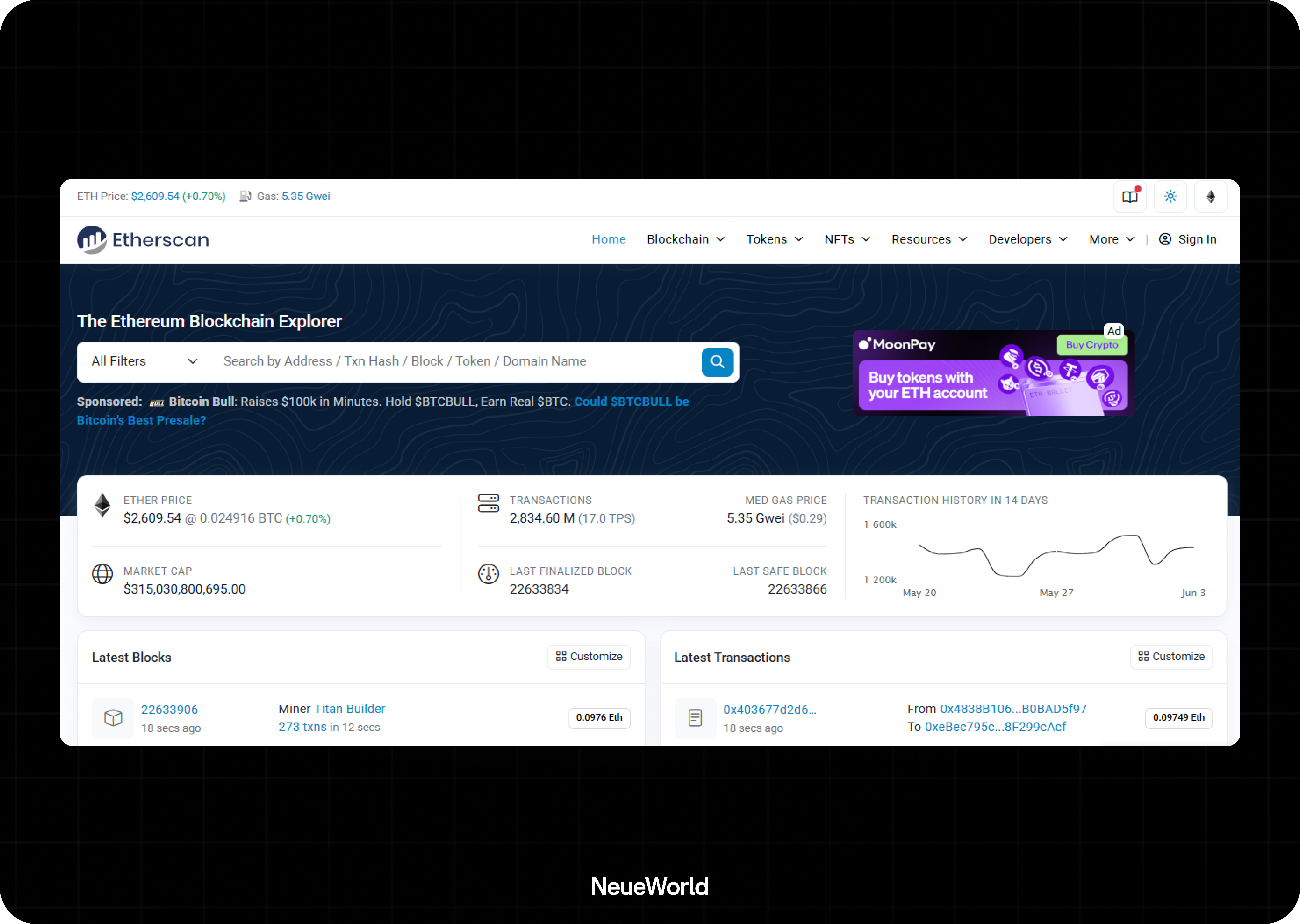 Etherscan UI