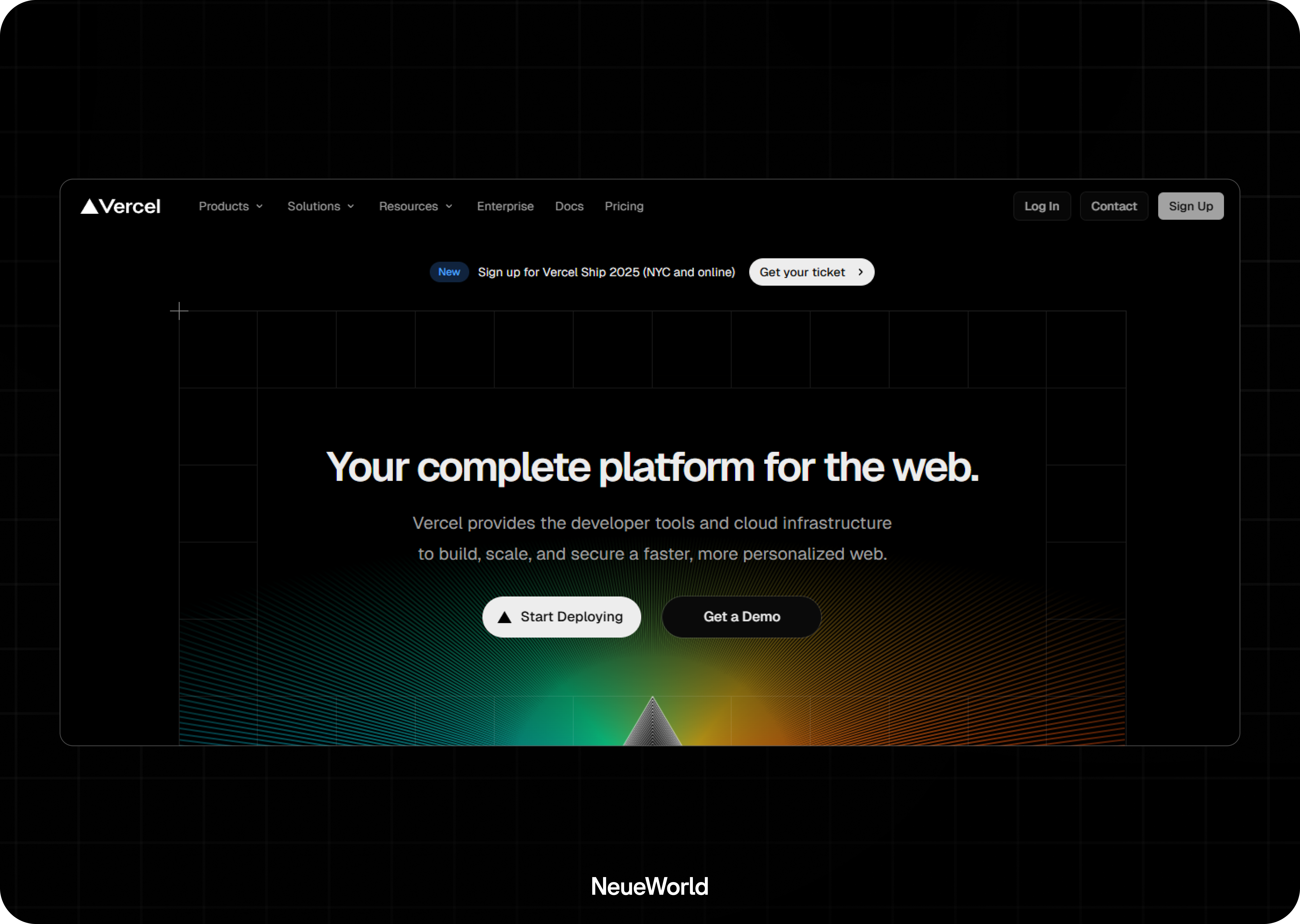 Vercel Website UI