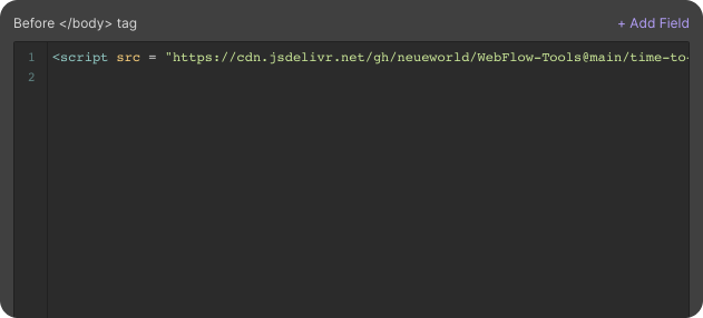 Adding script within Page Settings on WebFlow