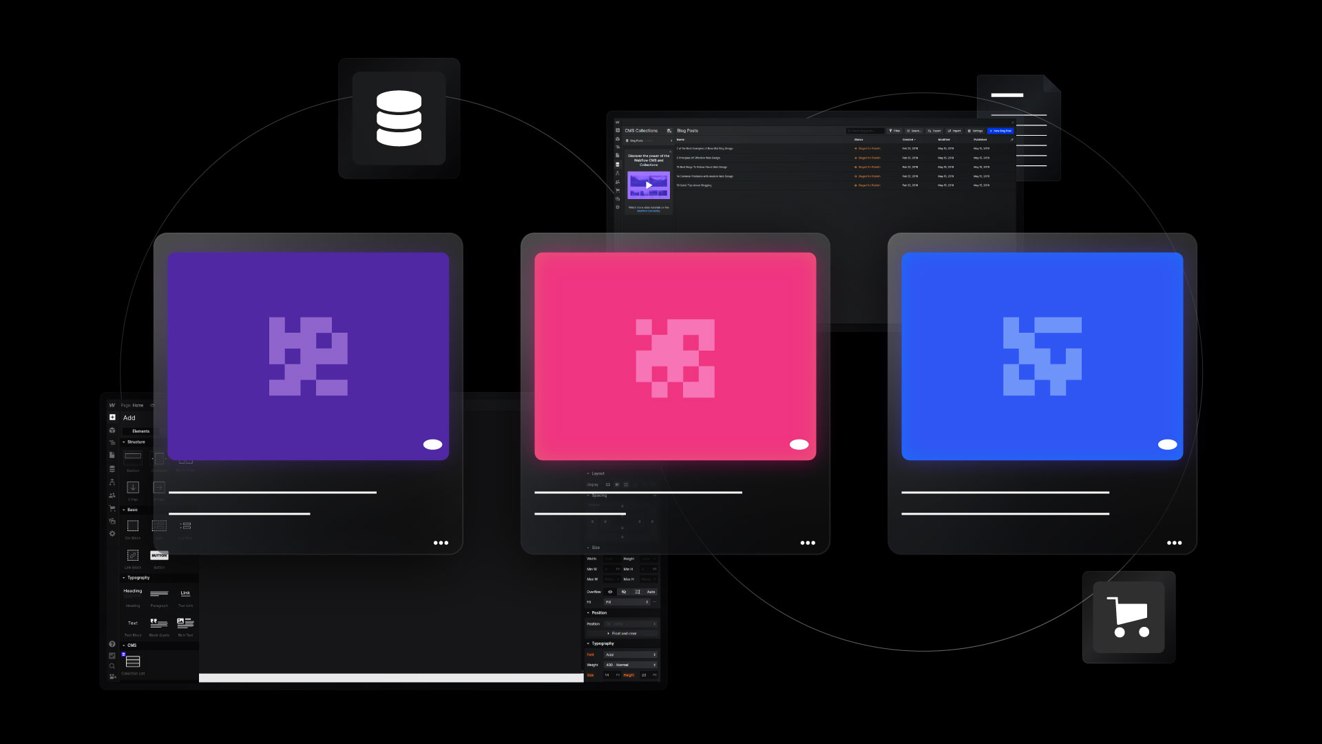 WebFlow CMS system and ecommerce