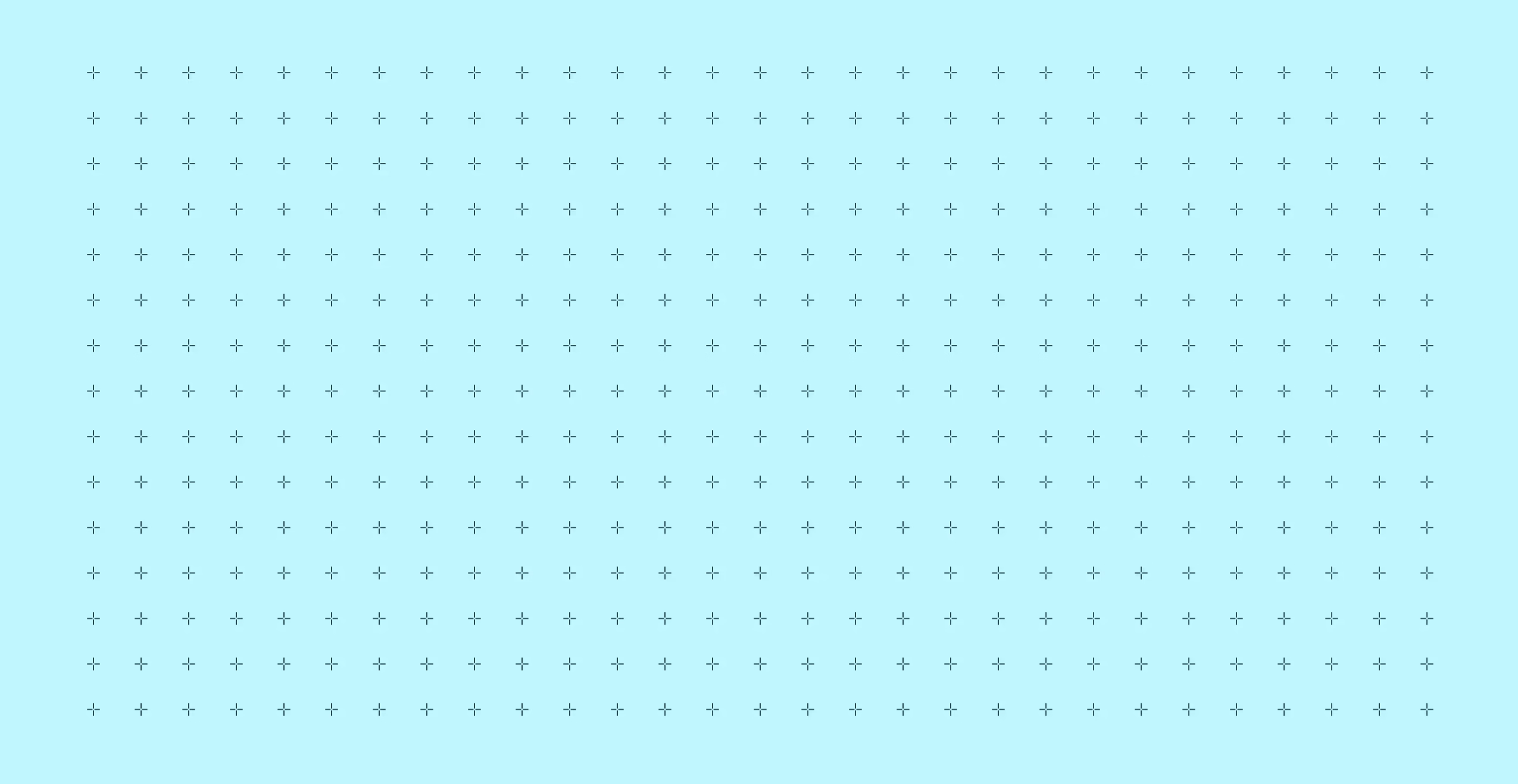 A mint green background featuring a grid pattern of dark green plus-sign icons, representing The Be Company's brand pattern. 