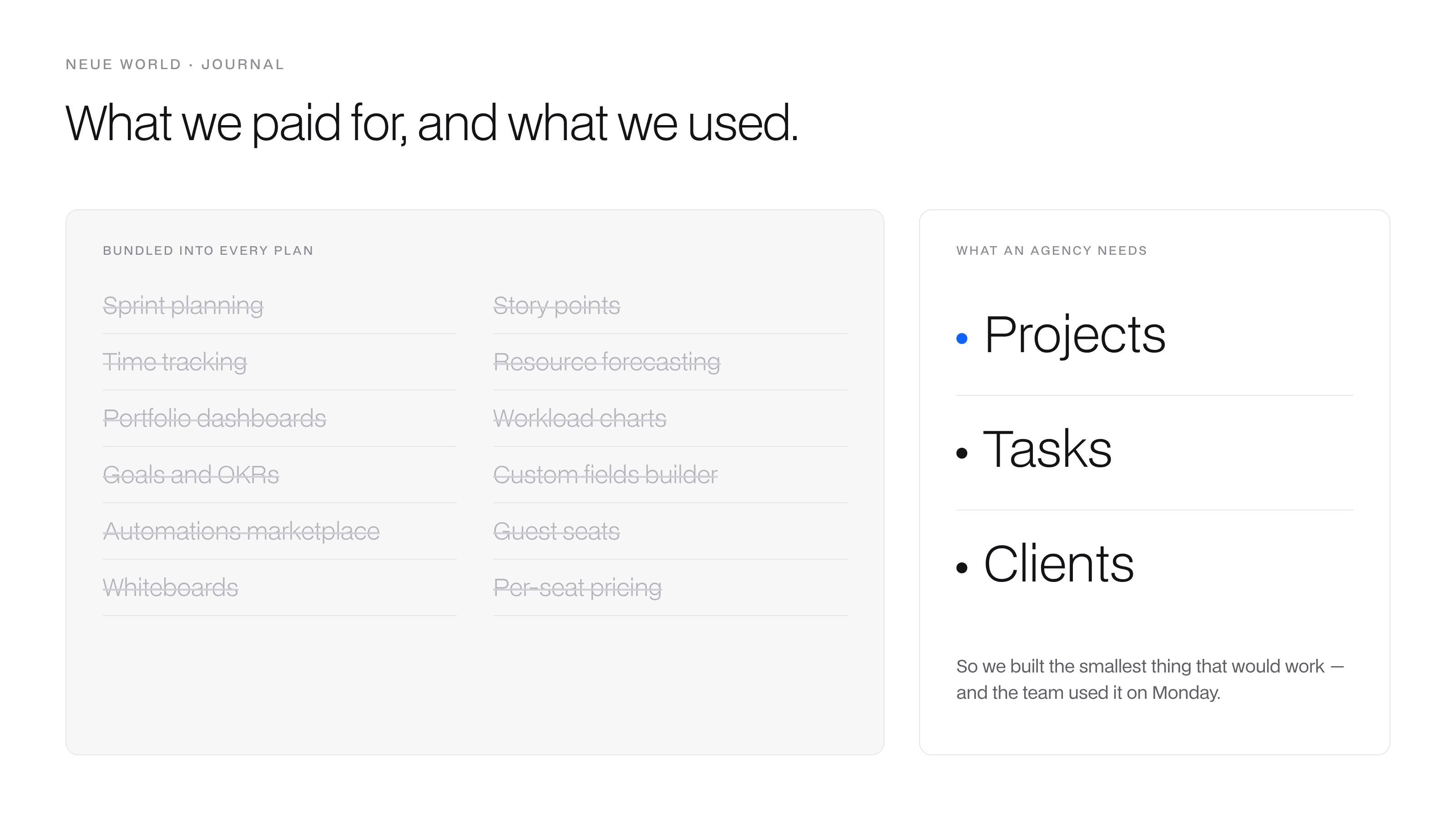 Comparison of current project management tools