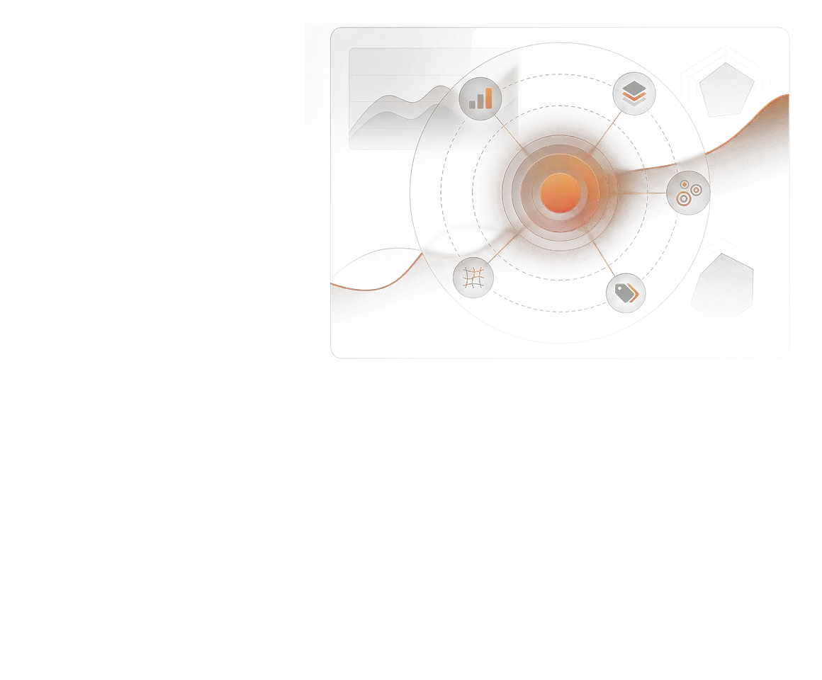 Stacvalley - Amazon Analytics Hub mit Datenanalyse und Netzwerk-Icons auf schwarzem Hintergrund
