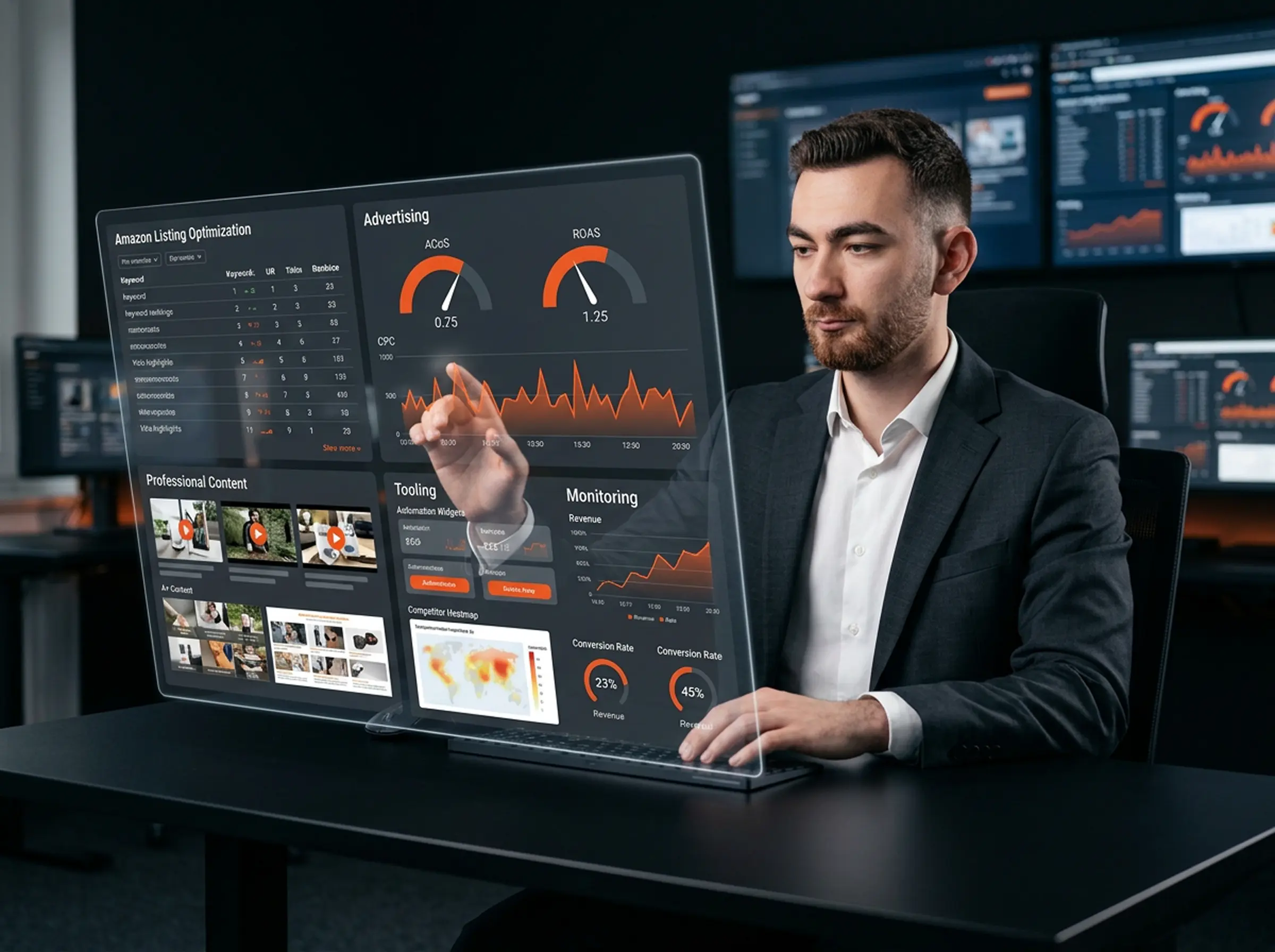 Stacvalley Amazon Agency Infographic: The quantum growth effect through the synergy of Amazon SEO, PPC, and content marketing. Strategic gap analysis and AI-based algorithm dominance to scale e-commerce brands and achieve market leadership.