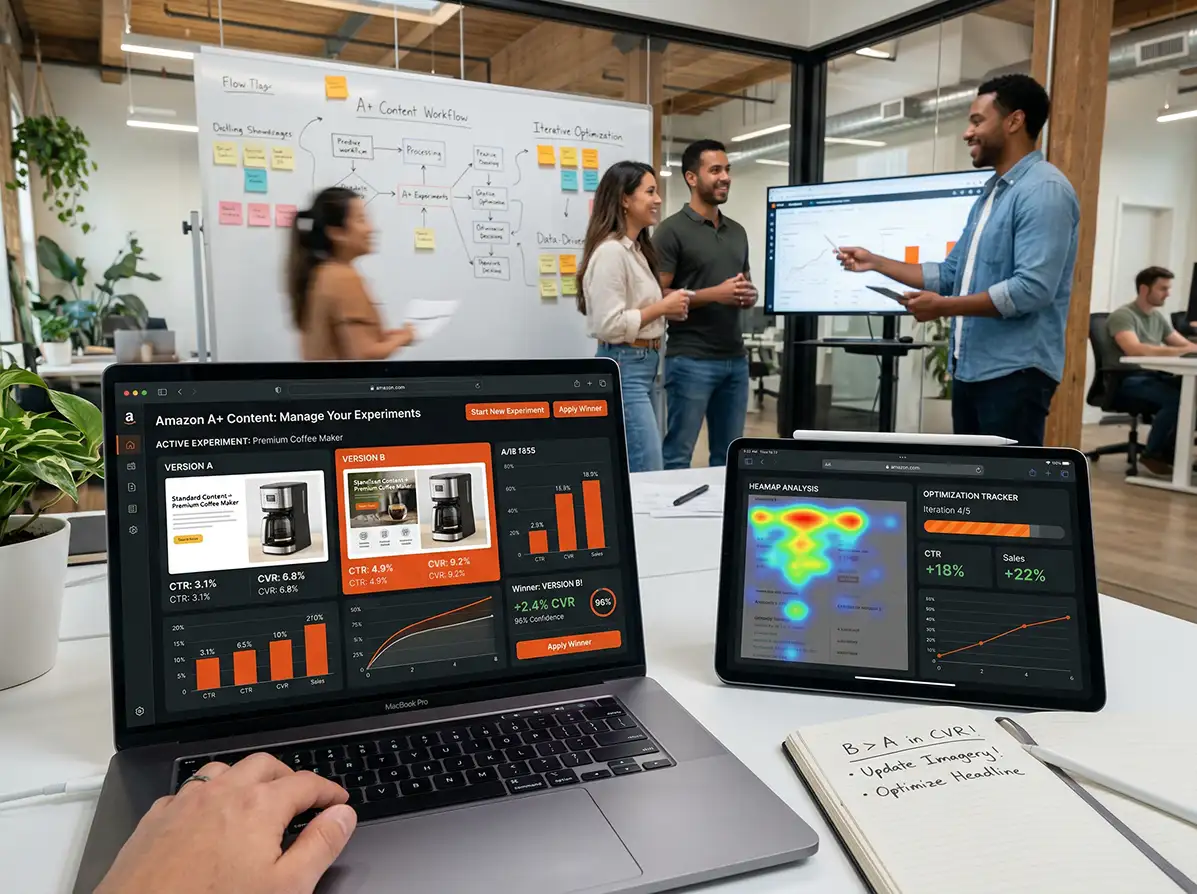 Stacvalley Amazon Agency Infographic: The quantum growth effect through the synergy of Amazon SEO, PPC, and content marketing. Strategic gap analysis and AI-based algorithm dominance to scale e-commerce brands and achieve market leadership.