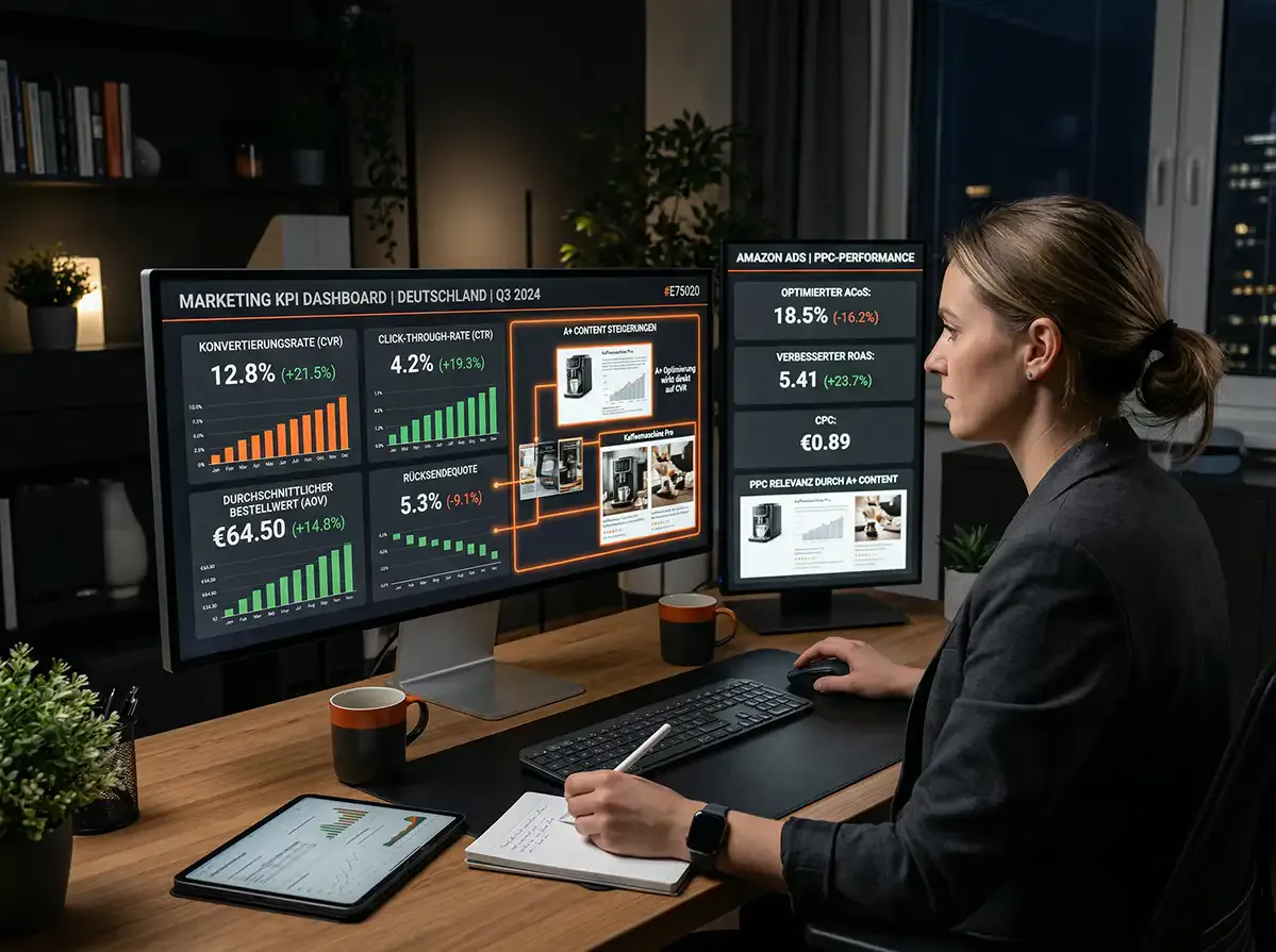 Which KPIs are improved by Amazon A+ content