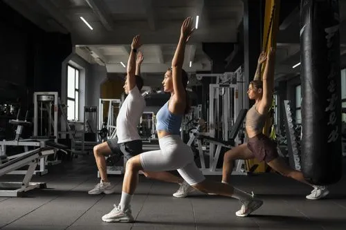 Girls working out in the gym