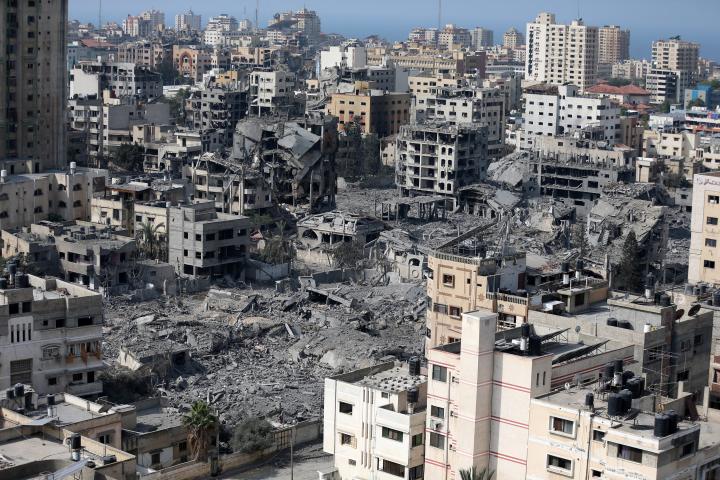 Image of destruction in Palestine caused by the occupation forces of Israel