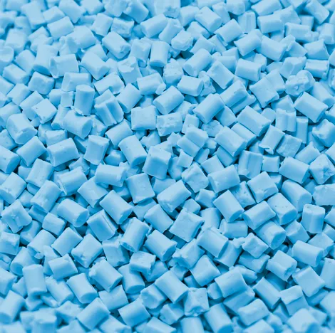 SAYHAY blue biodegradable polymer pellets from agricultural waste