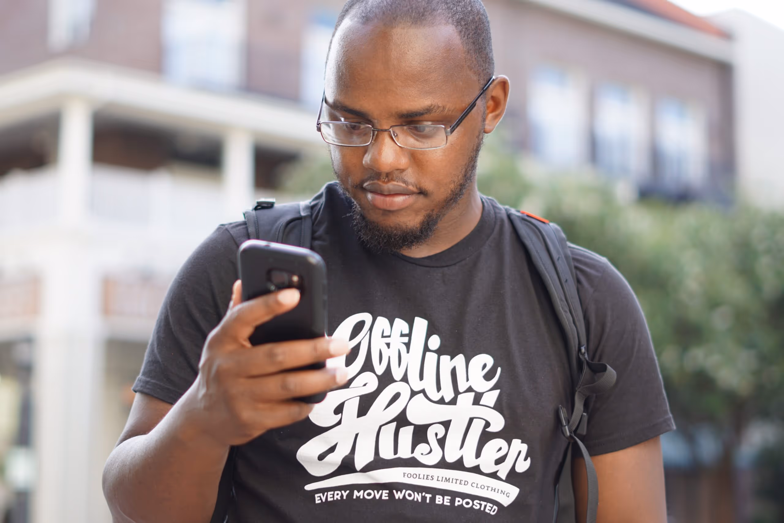 A man using his mobile