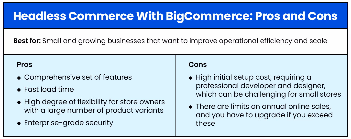 Headless Commerce With BigCommerce: Pros and Cons
