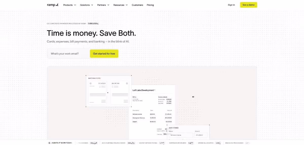An image of Ramp's Homepage