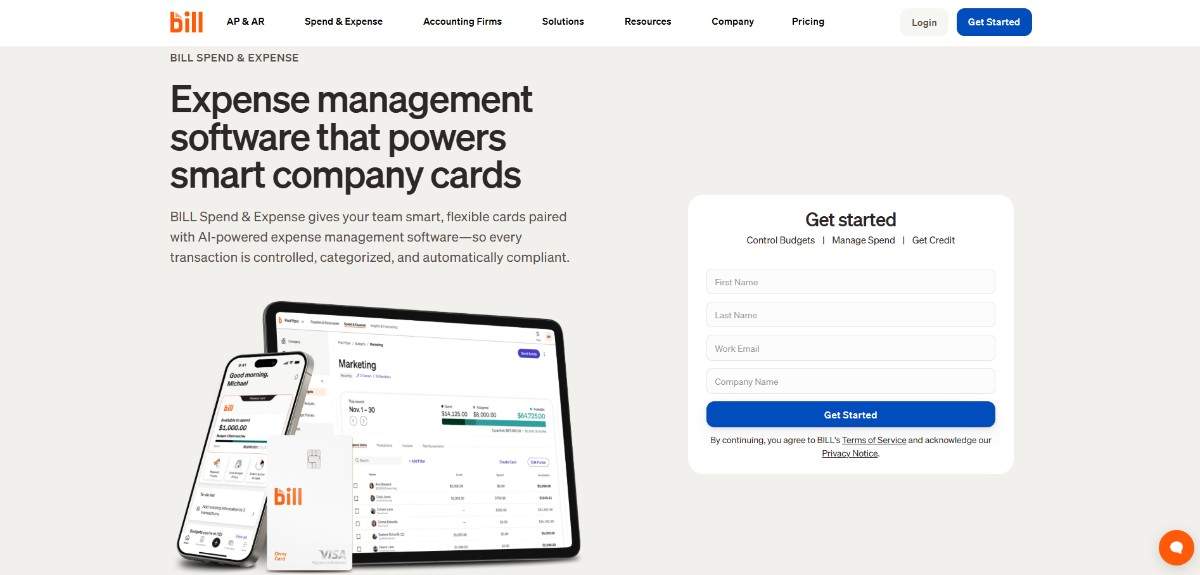 An Image showing BILL's Homepage