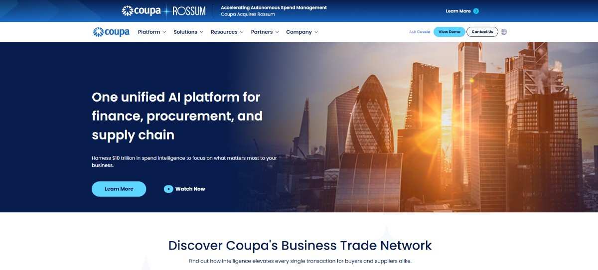 Coupa Homepage